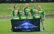 30 July 2019; The Green Isle London, Britain, Irish Born Camogie squad during the Renault GAA World Games 2019 Day 2 at WIT Arena, Carriganore, Co. Waterford United. Photo by Piaras Ó Mídheach/Sportsfile
