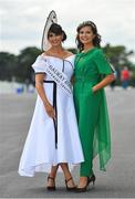 30 July 2019; Galway Rose 2019 Órla McDaid, from Craughwell, left, and Galway Rose 2018 Deirdre O'Sullivan, from Luimnagh, Galway, pose for a photograph prior to racing on Day Two of the Galway Races Summer Festival 2019 in Ballybrit, Galway. Photo by Seb Daly/Sportsfile