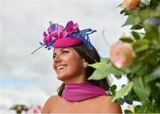 30 July 2019; Racegoer Bronagh Crampton, from Barna, Galway, poses for a photograph prior to racing on Day Two of the Galway Races Summer Festival 2019 in Ballybrit, Galway. Photo by Seb Daly/Sportsfile