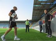 30 July 2019; Dundalk head coach Vinny Perth, right, with Gary Rogers ahead of a training session at Dalga Arena in Baku, Azerbaijan. Photo by Eóin Noonan/Sportsfile