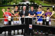 31 July 2019; At the Bord Gáis Energy GAA Hurling All-Ireland U-20 Championship semi-finals preview event in Dublin were Ger Cunningham and Joe Canning who were announced as judges for the Bord Gáis Energy U-20 Player of the Year Award. They were joined by Cork’s Brian Turnbull, Kilkenny’s Adrian Mullen, Tipperary’s Paddy Cadell and Wexford’s Charlie McGuickan who will compete in the semi-finals. Kerry’s Adam O’Sullivan and Down’s Ruairí McCrickard were also in Dublin to look forward the Richie McElligott Cup decider.. Photo by Stephen McCarthy/Sportsfile