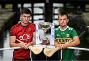 31 July 2019; At The Bord Gáis Energy GAA Hurling All-Ireland U-20 Championship Richie McElligott Cup final preview event are Down’s Ruairí McCrickard and Kerry’s Adam O’Sullivan. They were joined by Joe Canning and Ger Cunningham, who were announced as judges for the Bord Gáis Energy U-20 Player of the Year Award, Wexford's Charlie Mc Guckin, Kilkenny’s Adrian Mullen, Tipperary's Paddy Cadell and Cork’s Brian Turnbull. Photo by Stephen McCarthy/Sportsfile