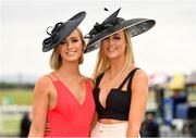 31 July 2019; Racegoers Grainne Mullins, left, and Shauna Mahony, from Kilchreest, Galway pose for a photograph prior to racing on Day Three of the Galway Races Summer Festival 2019 in Ballybrit, Galway. Photo by Seb Daly/Sportsfile