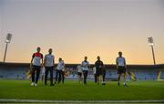 31 July 2019; Dundalk players walk the pitch ahead of the UEFA Champions League Second Qualifying Round 2nd Leg match between Qarabag FK and Dundalk at Dalga Arena in Baku, Azerbaijan. Photo by Eóin Noonan/Sportsfile