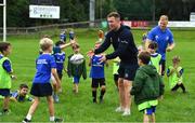 31 July 2019; Leinster players Rory O’Loughlin and James Tracy with participants during the Bank of Ireland Leinster Rugby Summer Camp at Coolmine RFC in Castleknock, Dublin. Photo by Brendan Moran/Sportsfile