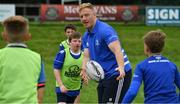 31 July 2019; Leinster player James Tracy with participants during the Bank of Ireland Leinster Rugby Summer Camp at Coolmine RFC in Castleknock, Dublin. Photo by Brendan Moran/Sportsfile