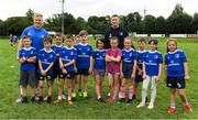 31 July 2019; Leinster players, Rory O’Loughlin and James Tracy with participants during the Bank of Ireland Leinster Rugby Summer Camp at Coolmine RFC in Castleknock, Dublin. Photo by Brendan Moran/Sportsfile