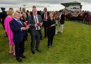 31 July 2019; President Michael D Higgins and Peter Allen, Chairman of Galway Race Committee, in the parade ring prior to the thetote.com Galway Plate Handicap Steeplechase on Day Three of the Galway Races Summer Festival 2019 in Ballybrit, Galway. Photo by Seb Daly/Sportsfile