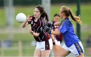 31 July 2019; Ciara Hession of St Colmcilles, Britain, left, in action against Europe Eagles in their Ladies Football Native Born tournament game during the Renault GAA World Games 2019 Day 3 at WIT Arena, Carriganore, Co. Waterford.  Photo by Piaras Ó Mídheach/Sportsfile