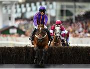 1 August 2019; Wicklow Brave, with Paul Townend up, jumps the seventh on their way to winning the Guinness Open Gate Brewery Novice Steeplechase on Day Four of the Galway Races Summer Festival 2019 in Ballybrit, Galway. Photo by Seb Daly/Sportsfile