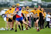 1 August 2019; Henry Keyes of New York in action against Emmet Kent of Middle East in the Irish Born Hurling Cup semi-final game during the Renault GAA World Games 2019 Day 4 at WIT Arena, Carriganore, Co. Waterford. Photo by Piaras Ó Mídheach/Sportsfile