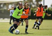 1 August 2019; Jess Gargan, left, and Lauren Dwyer during a Republic of Ireland Women's team training session at Dignity Health Sports Park in Pasadena, California, USA. Photo by Cody Glenn/Sportsfile