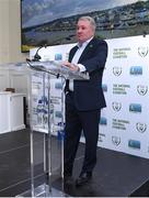 1 August 2019; Former Republic of Ireland International Ray Houghton speaking at the launch of the National Football Exhibition Waterford at Waterford City Hall in Waterford. Photo by Matt Browne/Sportsfile
