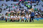 27 July 2019; The teams on parade before the INTO Cumann na mBunscol GAA Respect Exhibition Go Games at the GAA Hurling All-Ireland Senior Championship Semi-Final match between Limerick and Kilkenny at Croke Park in Dublin. Photo by Ray McManus/Sportsfile