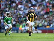 27 July 2019; Meabh Rouse, Gaelscoil an Eiscir Riada, Tullamore, Co Offaly, representing Kilkenny, and Maeve O’Donnell, Millquarter PS, Toomebridge, Antrim, representing Limerick, during the INTO Cumann na mBunscol GAA Respect Exhibition Go Games at the GAA Hurling All-Ireland Senior Championship Semi-Final match between Limerick and Kilkenny at Croke Park in Dublin. Photo by Ray McManus/Sportsfile