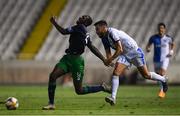 1 August 2019; Daniel Carr of Shamrock Rovers in action against Adrian Sardinero of Apollon Limassol during the UEFA Europa League 2nd Qualifying Round 2nd Leg match between Apollon Limassol and Shamrock Rovers at the GSP Stadium in Nicosia, Cyprus. Photo by Harry Murphy/Sportsfile