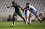 1 August 2019; Daniel Carr of Shamrock Rovers in action against Adrian Sardinero of Apollon Limassol during the UEFA Europa League 2nd Qualifying Round 2nd Leg match between Apollon Limassol and Shamrock Rovers at the GSP Stadium in Nicosia, Cyprus. Photo by Harry Murphy/Sportsfile