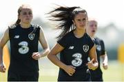 1 August 2019; Alex Kavanagh and teammates warm-up during a Republic of Ireland women's team training session at Dignity Health Sports Park in Carson, California, USA. Photo by Cody Glenn/Sportsfile