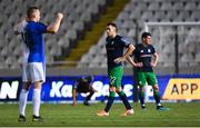 1 August 2019; Aaron Greene of Shamrock Rovers reacts at the full-time whistle following the UEFA Europa League 2nd Qualifying Round 2nd Leg match between Apollon Limassol and Shamrock Rovers at the GSP Stadium in Nicosia, Cyprus. Photo by Harry Murphy/Sportsfile