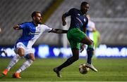 1 August 2019; Daniel Carr of Shamrock Rovers in action against Charalampos Kyriakou of Apollon Limassol during the UEFA Europa League 2nd Qualifying Round 2nd Leg match between Apollon Limassol and Shamrock Rovers at the GSP Stadium in Nicosia, Cyprus. Photo by Harry Murphy/Sportsfile
