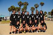 2 August 2019; Teammates, back row from left, Diane Caldwell, Claire O'Riordan, Lauren Dwyer, Eabha O'Mahony, Rianna Jarrett, Claire Walsh, Jess Gargan, and front row from left, Emily Whelan, Niamh Farrelly, Heather Payne, Eleanor Ryan-Doyle, and Alex Kavanaugh, during a Republic of Ireland Women's Team visit to Venice Beach in Los Angeles, California, USA. Photo by Cody Glenn/Sportsfile