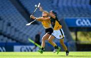 2 August 2019; Claire Walsh of Middle East, left, in action against Keira Kinahan Murphy of Australasia in the Renault GAA World Games Camogie Irish Cup Final during the Renault GAA World Games 2019 Day 5 - Cup Finals at Croke Park in Dublin. Photo by Piaras Ó Mídheach/Sportsfile