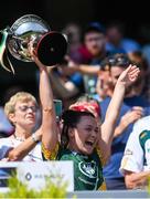 2 August 2019; Australasia captain Caroline Kelly lifts the Rachel Kenneally Cup after beating Parnell Ladies in the Renault GAA World Games Ladies Football Irish Cup Final during the Renault GAA World Games 2019 Day 5 - Cup Finals at Croke Park in Dublin. Photo by Piaras Ó Mídheach/Sportsfile