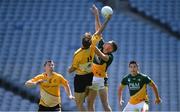 2 August 2019; James Shaughnessy of Middle East, left, contests the throw-in with Cathal Duignan of Australasia in the Renault GAA World Games Mens Football Irish Cup Final during the Renault GAA World Games 2019 Day 5 - Cup Finals at Croke Park in Dublin. Photo by Piaras Ó Mídheach/Sportsfile