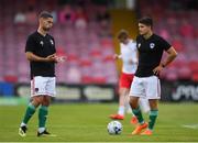 2 August 2019; Eoghan Stokes, left, and Daire O'Connor of Cork City ahead of the SSE Airtricity League Premier Division match between Cork City and St Patrick's Athletic at Turners Cross in Cork. Photo by Eóin Noonan/Sportsfile