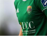 2 August 2019; A detailed view of the Cork City crest with the pride colours during the SSE Airtricity League Premier Division match between Cork City and St Patrick's Athletic at Turners Cross in Cork. Photo by Eóin Noonan/Sportsfile