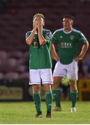 2 August 2019; Conor McCormack, left, and Dan Casey of Cork City react after their side conceded their first goal during the SSE Airtricity League Premier Division match between Cork City and St Patrick's Athletic at Turners Cross in Cork. Photo by Eóin Noonan/Sportsfile