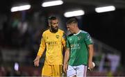 2 August 2019; Mark McNulty, left, with Dan Casey of Cork City following the SSE Airtricity League Premier Division match between Cork City and St Patrick's Athletic at Turners Cross in Cork. Photo by Eóin Noonan/Sportsfile