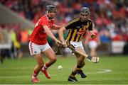 3 August 2019; James Brennan of Kilkenny in action against Pádraig Power of Cork during the Bord Gáis GAA Hurling All-Ireland U20 Championship Semi-Final match between Kilkenny and Cork at O’Moore Park in Portlaoise, Laois. Photo by Harry Murphy/Sportsfile