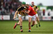 3 August 2019; Eoin Cody of Kilkenny in action against Eoin Roche of Cork during the Bord Gáis GAA Hurling All-Ireland U20 Championship Semi-Final match between Kilkenny and Cork at O’Moore Park in Portlaoise, Laois. Photo by Harry Murphy/Sportsfile