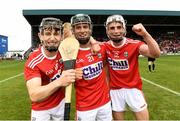 3 August 2019; Cork players from left James Copps, Barry Murphy and Tommy O'Connell celebrate after the Bord Gáis GAA Hurling All-Ireland U20 Championship Semi-Final match between Kilkenny and Cork at O’Moore Park in Portlaoise, Laois. Photo by Matt Browne/Sportsfile