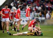 3 August 2019; Evan Shefflin of Kilkenny is consoled by Simon Kennefick of Cork following the Bord Gáis GAA Hurling All-Ireland U20 Championship Semi-Final match between Kilkenny and Cork at O’Moore Park in Portlaoise, Laois. Photo by Harry Murphy/Sportsfile