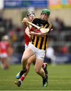 3 August 2019; Evan Shefflin of Kilkenny in action against Simon Kennefick of Cork during the Bord Gáis GAA Hurling All-Ireland U20 Championship Semi-Final match between Kilkenny and Cork at O’Moore Park in Portlaoise, Laois. Photo by Harry Murphy/Sportsfile