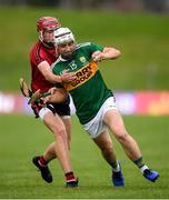 3 August 2019; Shane McElligott of Kerry and Ciarán Watson of Down during the Bord Gais Energy GAA Hurling All-Ireland U20B Championship Final match between Down and Kerry at Páirc Tailteann in Navan, Meath. Photo by Stephen McCarthy/Sportsfile