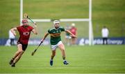 3 August 2019; Shane McElligott of Kerry in action against Ciarán Watson of Down  during the Bord Gais Energy GAA Hurling All-Ireland U20B Championship Final match between Down and Kerry at Páirc Tailteann in Navan, Meath. Photo by Stephen McCarthy/Sportsfile