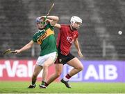 3 August 2019; Ronan Blair of Down in action against Liam Twomey of Kerry during the Bord Gais Energy GAA Hurling All-Ireland U20B Championship Final match between Down and Kerry at Páirc Tailteann in Navan, Meath. Photo by Stephen McCarthy/Sportsfile