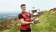 3 August 2019; Winner Cillian Kiely of Offaly poses for a picture with the Corn Setana trophy following the 2019 M. Donnelly GAA All-Ireland Poc Fada Finals at Annaverna Mountain in the Cooley Peninsula, Ravensdale, Co Louth. Photo by David Fitzgerald/Sportsfile