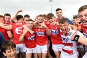 3 August 2019; Cork players celebrate after the EirGrid GAA Football All-Ireland U20 Championship Final match between Cork and Dublin at O’Moore Park in  Portlaoise, Laois. Photo by Matt Browne/Sportsfile