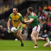 3 August 2019; Michael Murphy of Donegal in action against Colm Boyle of Mayo during the GAA Football All-Ireland Senior Championship Quarter-Final Group 1 Phase 3 match between Mayo and Donegal at Elvery’s MacHale Park in Castlebar, Mayo. Photo by Daire Brennan/Sportsfile