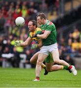 3 August 2019; Michael Murphy of Donegal in action against Colm Boyle of Mayo during the GAA Football All-Ireland Senior Championship Quarter-Final Group 1 Phase 3 match between Mayo and Donegal at Elvery’s MacHale Park in Castlebar, Mayo. Photo by Daire Brennan/Sportsfile