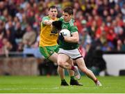 3 August 2019; Lee Keegan of Mayo in action against Jamie Brennan of Donegal during the GAA Football All-Ireland Senior Championship Quarter-Final Group 1 Phase 3 match between Mayo and Donegal at Elvery’s MacHale Park in Castlebar, Mayo. Photo by Daire Brennan/Sportsfile