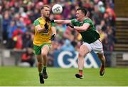 3 August 2019; Stephen McMenamin of Donegal in action against Cillian O'Connor of Mayo during the GAA Football All-Ireland Senior Championship Quarter-Final Group 1 Phase 3 match between Mayo and Donegal at Elvery’s MacHale Park in Castlebar, Mayo. Photo by Daire Brennan/Sportsfile