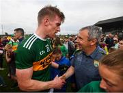 3 August 2019; Kerry manager Peter Keane and Tommy Walsh following the GAA Football All-Ireland Senior Championship Quarter-Final Group 1 Phase 3 match between Meath and Kerry at Páirc Tailteann in Navan, Meath. Photo by Stephen McCarthy/Sportsfile
