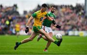 3 August 2019; Michael Langan of Donegal in action against Aidan O’Shea of Mayo during the GAA Football All-Ireland Senior Championship Quarter-Final Group 1 Phase 3 match between Mayo and Donegal at Elvery’s MacHale Park in Castlebar, Mayo. Photo by Brendan Moran/Sportsfile