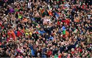 3 August 2019; Mayo supporters cheer on their side during the GAA Football All-Ireland Senior Championship Quarter-Final Group 1 Phase 3 match between Mayo and Donegal at Elvery’s MacHale Park in Castlebar, Mayo. Photo by Brendan Moran/Sportsfile