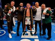 3 August 2019; Michael Conlan celebrates victory with his team after defeating Diego Alberto Ruiz during their WBA and WBO Inter-Continental Featherweight title bout at Falls Park in Belfast. Photo by Ramsey Cardy/Sportsfile